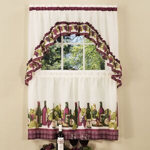 Sweet Home Collection Window Treatment Kitchen Curtain Set (3 Piece) 36"